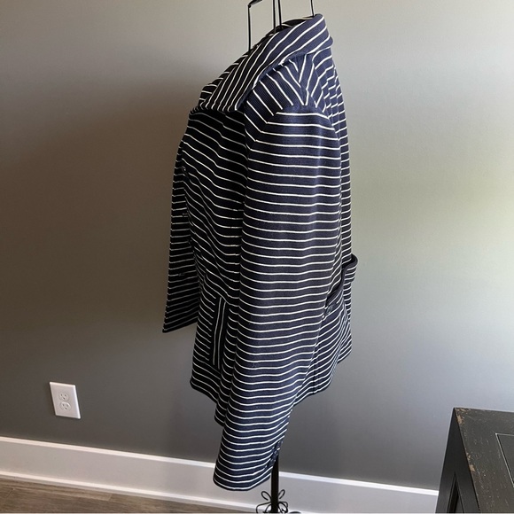 Talbots Navy and White Striped Preppy Nautical Blazer - Picture 4 of 10